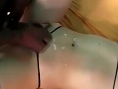 Femdom interracial cuckold licks cum